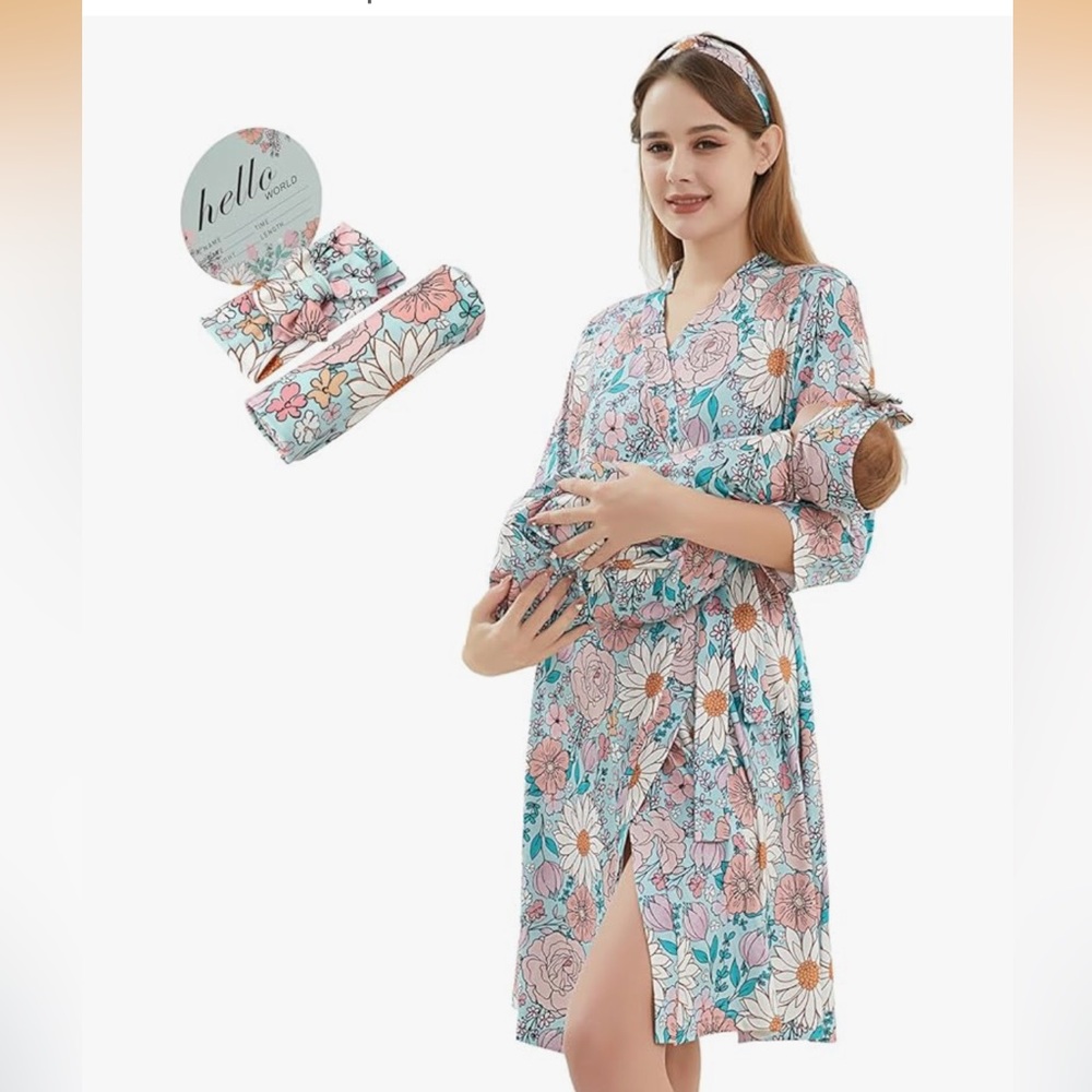 Maternity Robe and Swaddle Set - Large